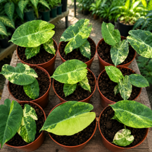 Alocasia Pink Dragon Aurea Variegated