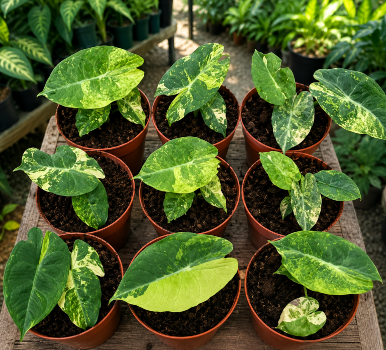 Alocasia Pink Dragon Aurea Variegated