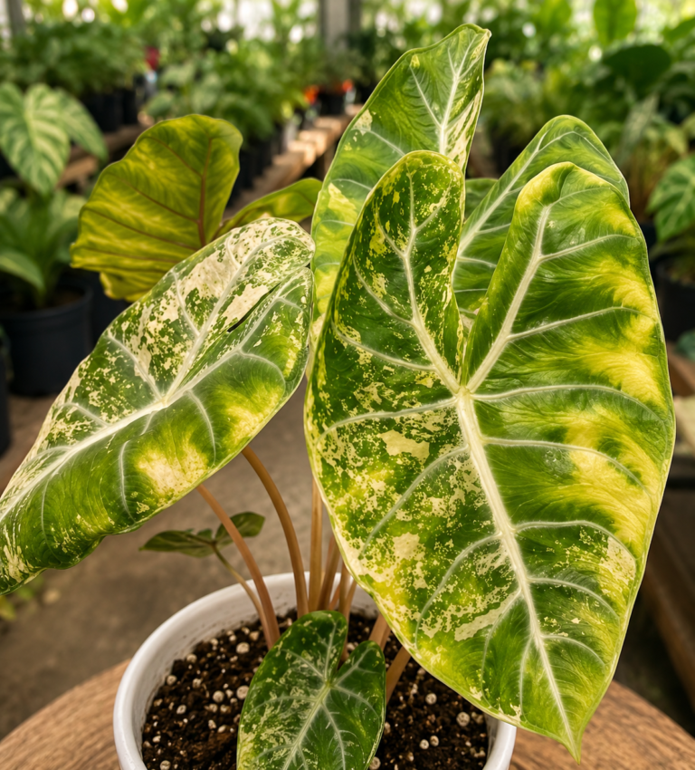 Alocasia Pink Dragon Albo/Aurea Var